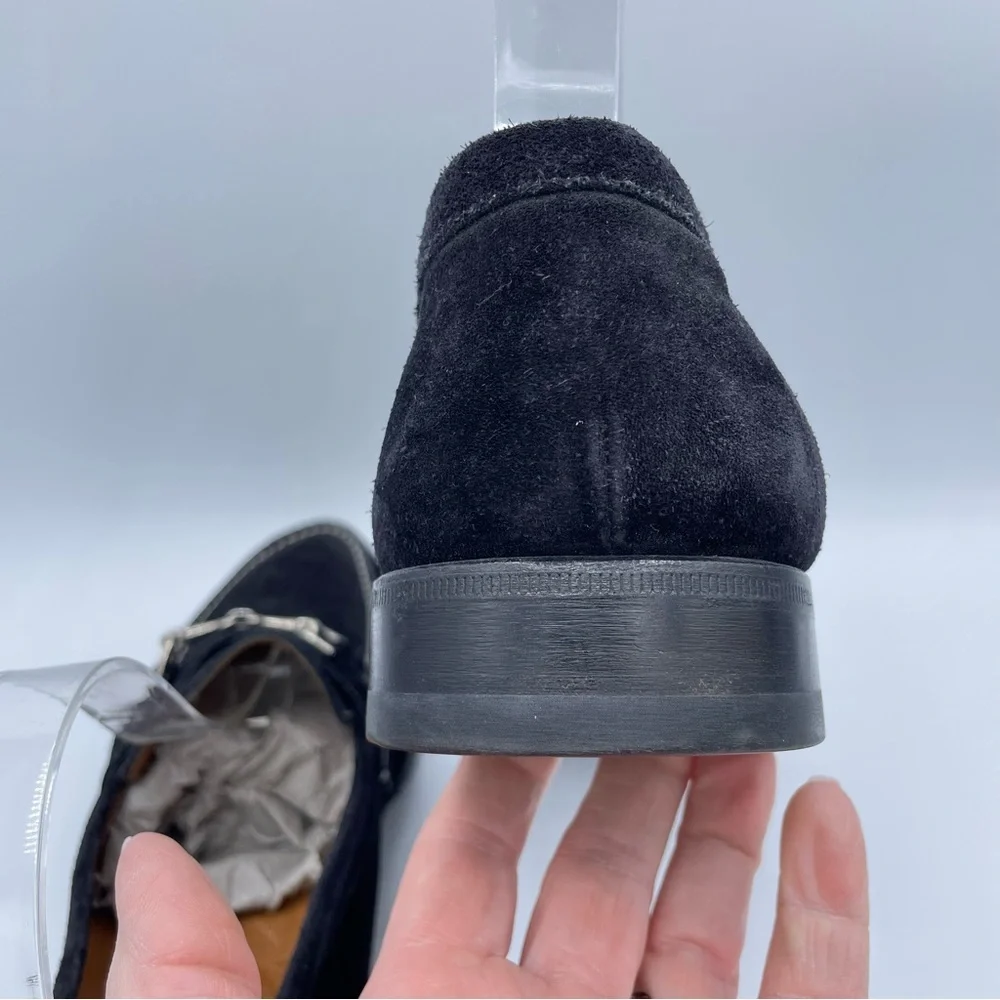 Santoni Hamlin Silver-Tone Bit Suede Loafers
